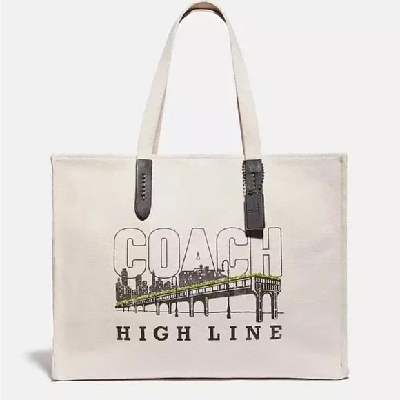 Coach Tote 42 High Line NY Print, Limited Edition, Unisex Canvas Tote - Picture 15 of 16